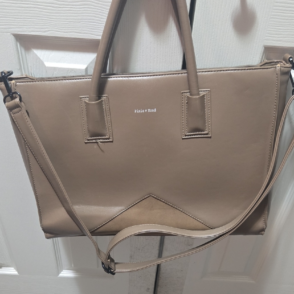Pixie Mood Greta Work Tote Bag. Sand Color